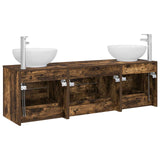 Bathroom Furniture Set 3 pcs Smoked Oak 49.5 x 44.5 x 65 cm 3405895