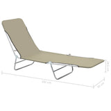 ZNTS Folding Sun Loungers 2 pcs Steel and Fabric Taupe 44303