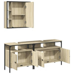 ZNTS 3 Piece Bathroom Cabinet Set Sonoma Oak Engineered Wood 3214726