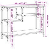 Console Table with Shelves Brown Oak 100x35x75 cm 837786