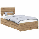 Bed Frame with Drawer Artisan Oak 100 x 200 cm Engineered Wood 3412417