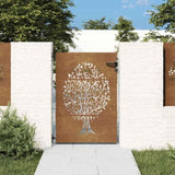 Garden Gate 85x150 cm Corten Steel Tree Design 153211