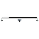 Shower Drain Glass Cover with 360&deg Siphon Black 100 cm 42015978