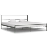 284687 Bed Frame without Mattress Grey Metal 200x200 cm