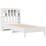 Bookcase Bed White Solid pinewood Single Bookcase Bed 3322931
