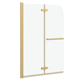 Shower Enclosure Transparent and Gold 95 x 140 cm 42018540