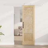 Sliding Door Natural and White 61 x 198.5 cm Solid Pine Wood 3445476