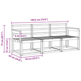 Outdoor Sofa Set 3 pcs White 189.5 x 63 x 73 cm 3387163