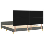 ZNTS Bed Frame Dark Grey 200x200 cm Fabric 3344754
