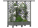 Raised Bed with Trellis and Roof Light Grey 124 x 40 x 127 cm 3423036