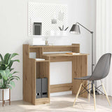 Desk with Shelf Artisan Oak 97 x 45 x 90 cm Engineered Wood 875241