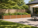 Raised Garden Bed Wood Brown 400 x 40 x 55 cm cold-rolled steel 8006273