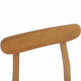 Dining Chair 2 pcs Natural and Light Solid Rubber Wood 42020491