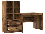 Desk with Drawer with Shelf with Storage 2 pcs Old Wood 3337359