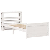 Bed Frame with Headboard without Mattress White 90x190 cm Single 3306008