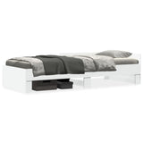 Bed Frame without Mattress White 75x190 cm Small Single Engineered Wood 849593