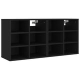 Shoe Cabinet Set of 2 Black Engineered wood Medium Shoe Cabinet 808687