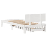 Bed Frame with Drawers without Mattress White 75x190 cm Small Single 3301969