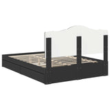 Storage Bed with Headboard Black 150 x 200 cm Engineered Wood 3413493