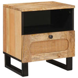 Bedside Cabinet 2 pcs Natural 40 x 33 x 46 cm Solid Mango Wood 4018051