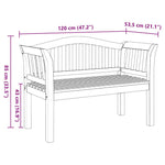 Garden Bench Brown 120 x 53.5 x 85 cm Solid teak wood 42006346