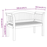 Garden Bench Brown 120 x 53.5 x 85 cm Solid teak wood 42006346
