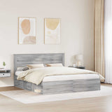 Bed Frame Grey Sonoma 200 x 200 cm Solid Pine Wood 3409724