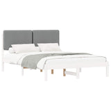 Bed Frame with Upholstered Headboard Light Grey 160 x 200 cm 877898