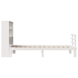 Bookcase Bed without Mattress White 90x190 cm Single Solid Wood Pine 3322744
