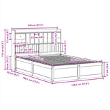 Bed Frame without Mattress 140x190 cm Solid Wood Pine 3323506