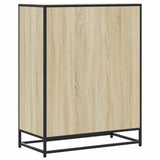 Shoe Cabinet Sonoma Oak 75x38x97.5 cm Engineered Wood and Metal 3300876