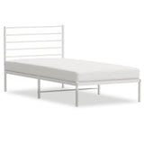 Metal Bed Frame without Mattress with Headboard White 75x190cm 352358