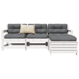 Garden Sofa Set White Solid Pine Wood, Plywood 4 Piece Set 3250801
