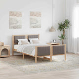 Bed frame Brown and taupe 120 x 200 cm Solid pine wood 878472