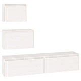 TV Cabinets 4 pcs White Solid Wood Pine 3100145