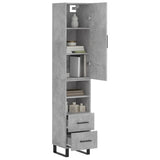 Highboard Concrete Grey 34.5x34x180 cm Engineered Wood 3198941