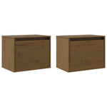 ZNTS Wall Cabinets 2 pcs Honey Brown 45x30x35 cm Solid Pinewood 813442