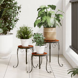 Plant Stands 3 pcs Terracotta and White Ceramic 4003396