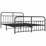 Metal Bed Frame without Mattress with Footboard Black 183x213cm 352601