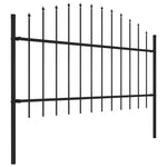 ZNTS Garden Fence with Spear Top Steel x3.4 m Black 277722