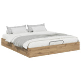 Ottoman Bed Frame with Storage Artisian Oak 203 x 180 x 25 cm 3409212