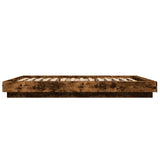 Bed Frame with LED Lights without Mattress Smoked Oak 120x190cm 3281144