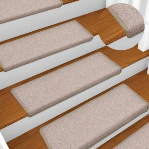 Stair Mats 15 pcs 65x21x4 cm Taupe Rectangular Edge 134573