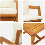 Bistro Set with Cushion 3 pcs Brown Solid Acacia Wood 4106456