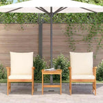 Garden Sofa Set with Cushion 3 pcs Brown Solid acacia wood 4106447