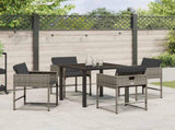 Garden Dining Set 5 pcs Grey Poly Rattan 3380721