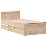 Bed Frame without Mattress with Headboard 100x200 cm Solid Wood Pine 3308771