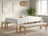 Table Cloth 5 pcs Rectangular White 140 x 260 cm Polyester 42040245