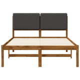Bed Frame with Upholstered Headboard Natural and Dark Grey 3425343