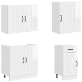 7 Piece Kitchen Cabinet Set Lucca High Gloss White Engineered Wood 3314773